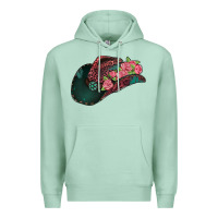 Seafoam leopard flowers cowboy hat Premium Hoodie - Jasminsmagicworld