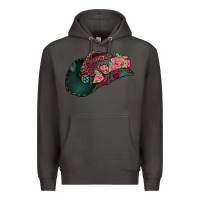 Smoke leopard flowers cowboy hat Premium Hoodie - Jasminsmagicworld