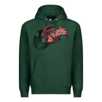 Sports Green leopard flowers cowboy hat Premium Hoodie - Jasminsmagicworld