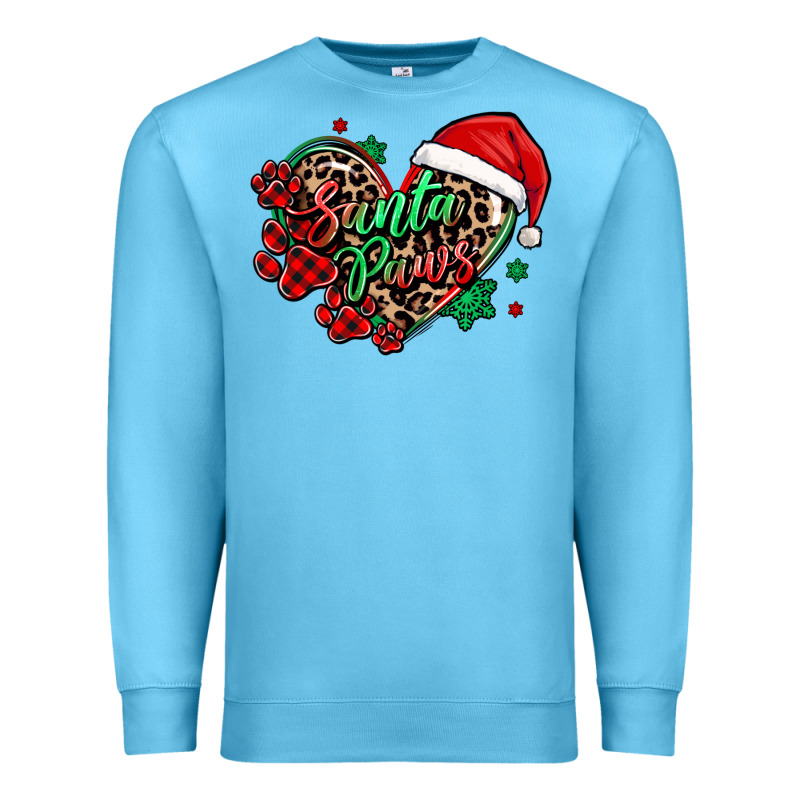 Santa Paws Christmas Heart Premium Sweatshirt by MaliasSmallBusiness | Teevron