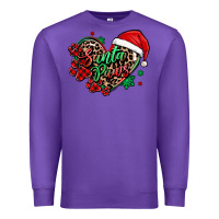 Purple santa paws christmas heart Premium Sweatshirt - MaliasSmallBusiness