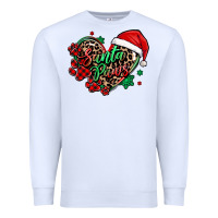 White santa paws christmas heart Premium Sweatshirt - MaliasSmallBusiness