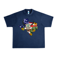Navy bull skull texas map american playng Urban Heavy Tee - BarkalooDesign