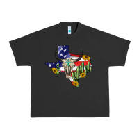Pigment Black bull skull texas map american playng Urban Heavy Tee - BarkalooDesign