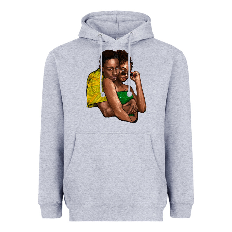 Black Couple Heavyweight Hoodie by NancyCooperArtShop | Teevron