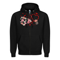 Black valentine's day stethoscope Zipper Hoodie - MaliasSmallBusiness
