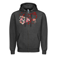 Charcoal Heather valentine's day stethoscope Zipper Hoodie - MaliasSmallBusiness