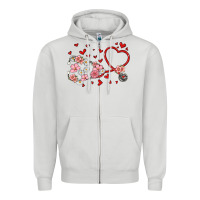 Dove Grey valentine's day stethoscope Zipper Hoodie - MaliasSmallBusiness
