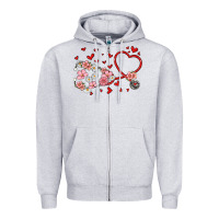 Heather Grey valentine's day stethoscope Zipper Hoodie - MaliasSmallBusiness