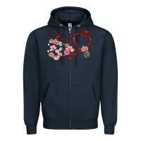 Navy valentine's day stethoscope Zipper Hoodie - MaliasSmallBusiness