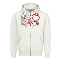 Oatmeal Heather valentine's day stethoscope Zipper Hoodie - MaliasSmallBusiness