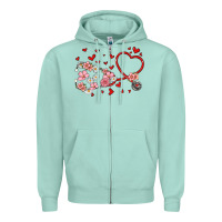 Seafoam valentine's day stethoscope Zipper Hoodie - MaliasSmallBusiness