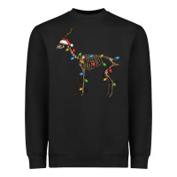 Black christmas deer skeleton Heavyweight Sweatshirt - FaDigitalArtStudio