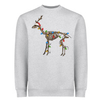 Heather Grey christmas deer skeleton Heavyweight Sweatshirt - FaDigitalArtStudio