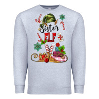 Heather Grey sister elf Premium Sweatshirt - MaliasSmallBusiness