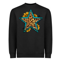 Black western leopard star Heavyweight Sweatshirt - HRA Design Shop