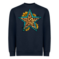 Navy western leopard star Heavyweight Sweatshirt - HRA Design Shop
