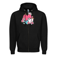 Black nurse hearts Zipper Hoodie - MaliasSmallBusiness
