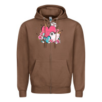 Chestnut nurse hearts Zipper Hoodie - MaliasSmallBusiness