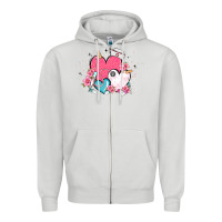 Dove Grey nurse hearts Zipper Hoodie - MaliasSmallBusiness