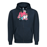 Navy nurse hearts Zipper Hoodie - MaliasSmallBusiness