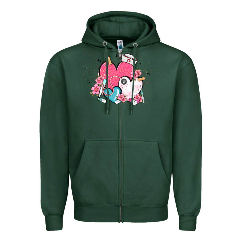 Nurse Hearts Zipper Hoodie by MaliasSmallBusiness | Teevron