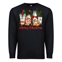 Black santa fuel merry christmas Premium Sweatshirt - MaliasSmallBusiness