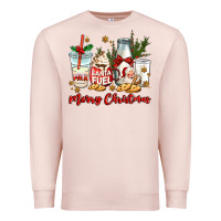 Pale Pink santa fuel merry christmas Premium Sweatshirt - MaliasSmallBusiness