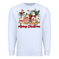 White santa fuel merry christmas Premium Sweatshirt - MaliasSmallBusiness