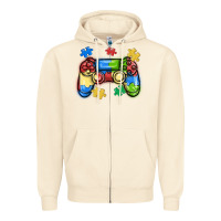 Sandshell autism awareness video game controller Zipper Hoodie - MaliasSmallBusiness