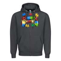 Smoke autism awareness video game controller Zipper Hoodie - MaliasSmallBusiness