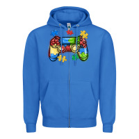 True Royal autism awareness video game controller Zipper Hoodie - MaliasSmallBusiness