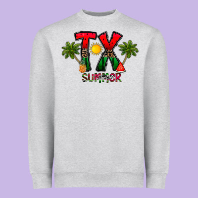 Texas Summer Heavyweight Sweatshirt Designed By Cowhidedigitalart