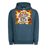 Pigment Midnight Navy sweet summer cute elephant Urban Hoodie - TumblerDesignByShophia
