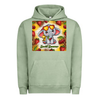 Pigment Oil Green sweet summer cute elephant Urban Hoodie - TumblerDesignByShophia