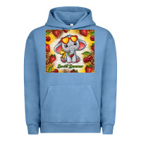 Pigment Pebble Blue sweet summer cute elephant Urban Hoodie - TumblerDesignByShophia