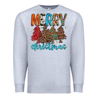 Heather Grey merry christmas trees Premium Sweatshirt - MaliasSmallBusiness