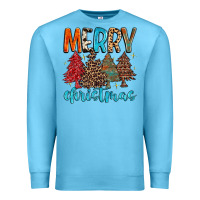 Ocean Blue merry christmas trees Premium Sweatshirt - MaliasSmallBusiness