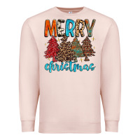 Pale Pink merry christmas trees Premium Sweatshirt - MaliasSmallBusiness