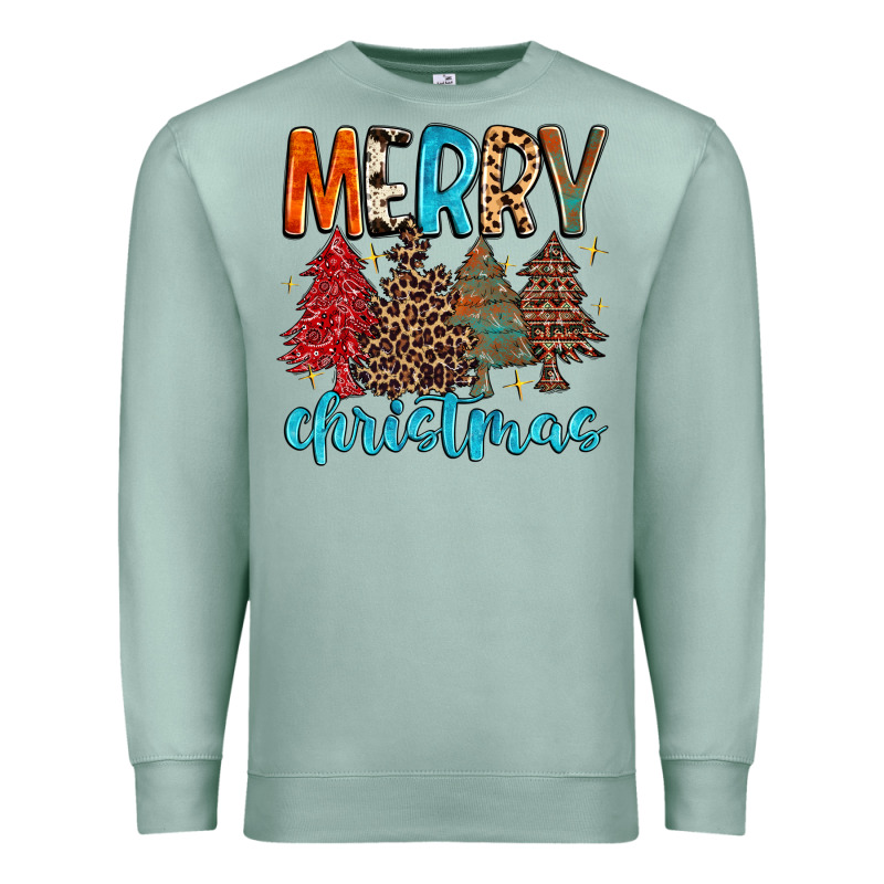 Merry Christmas Trees Premium Sweatshirt by MaliasSmallBusiness | Teevron