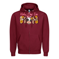 Burgundy holy cow i'm mom Zipper Hoodie - MaliasSmallBusiness