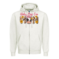 Oatmeal Heather holy cow i'm mom Zipper Hoodie - MaliasSmallBusiness