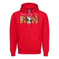 Red holy cow i'm mom Zipper Hoodie - MaliasSmallBusiness