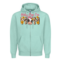 Seafoam holy cow i'm mom Zipper Hoodie - MaliasSmallBusiness