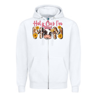 White holy cow i'm mom Zipper Hoodie - MaliasSmallBusiness