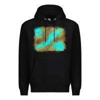 Black leopard turquoise background Premium Hoodie - Jasminsmagicworld