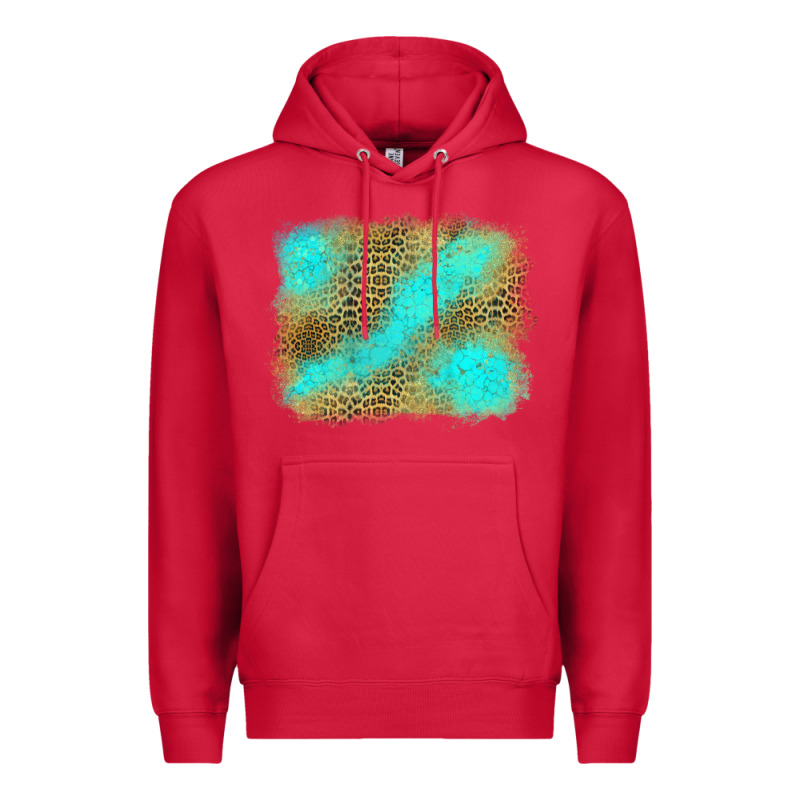 Leopard Turquoise Background Premium Hoodie by Jasminsmagicworld | Teevron