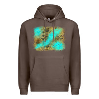 Coffee leopard turquoise background Premium Hoodie - Jasminsmagicworld