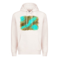 Pale Pink leopard turquoise background Premium Hoodie - Jasminsmagicworld