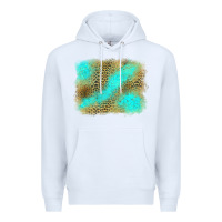 White leopard turquoise background Premium Hoodie - Jasminsmagicworld